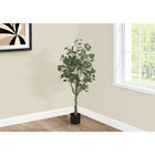 Monarch Specialties 46" Artificial Indoor Eucalyptus Tree - Floor - Black Pot-264 real touch, adjustable, green leaves create a lifelike appearance