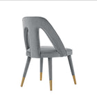 Manhattan Comfort Neda 20.87" Modern Velvet Upholstered Dining Chair - Grey - Set of 2-Commercial Grade Tested with Weight Capacity of 330 lb