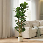 HOMCOM 6' Faux Fiddle Leaf Fig Tree - Green-Enjoy evergreen beauty all year with absolutely zero maintenance or watering needed 