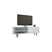 Manhattan Comfort Liberty MDP and MDF 62.99"W TV Stand, White (201AMC6)-Free Standing TV Stand for Living Room and Bedroom use.