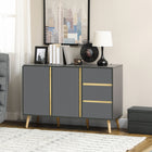 HOMCOM 47.2" L Sideboard Buffet Cabinet - Dark Grey-Three-level adjustable shelves inside the cabinets of this entryway cabinet