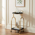 Zuo Zukei Bar Cart - Black-Top Shelf: 15.7" diameter
