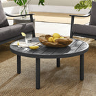 Modway Terrace 35" Outdoor Patio Aluminum Round Coffee Table - Graphite-Non-Marking Floor Glides