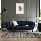 Modway Frame Transitional Moroccan Trellis Area Rug - 5 ft W x 8 ft L - Black/White-Protect Floors From Traffic/Furniture