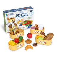 Learning Resources New Sprouts Pick 'n' Sort Food Groups - Set of 26-Learn the Food Groups: Kids grab their sorting baskets, then sort the play food pieces into fruits and veggies, grains, proteins, and dairy products!