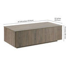 Hudson&Canal - Table basse rectangulaire Paxton , 48 po de largeur, en chêne gris vieilli-8