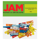 JAM Paper - Pinces à linge en bois - petites - 2 -5 cm - assorties - 40 pinces à linge/paquet-Couleurs : assorties