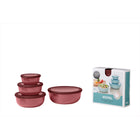 Mepal Cirqula Bowls - Set of 4 - 350+750 mL, 1.25+2.25L/12+25+47+76oz - Vivid Mauve-Dishwasher Safe