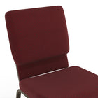 Flash Furniture HERCULES Series 18.5"W Stacking Church Chair in Burgundy Patterned Fabric with Gold Vein Frame-Gold Vein Frame Finish