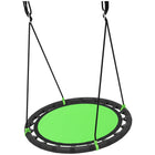Qaba Kids Saucer Tree Swing - 39" Round - Green-Foam-padded metal tubes resist rust and wear 