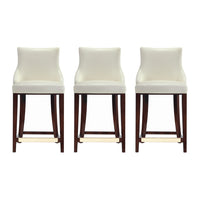 Manhattan Comfort - Shubert tabouret de comptoir moderne en similicuir 22,64" ivoire - lot de 3-Tabouret de comptoir moderne avec dossier parfait pour une utilisation au comptoir et dans la cuisine. Ensemble de 3