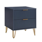 Manhattan Comfort DUMBO 20.07" Modern 2-Drawer Nightstand - Midnight Blue-17.73" L x 20.07" W x 21.65" H