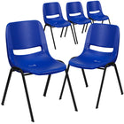 Flash Furniture HERCULES Series Kid's Navy Ergonomic Shell Stack Chair with Black Frame & 14" Seat Height-440 lb. Weight Capacity