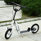 Aosom - Trottinette pour jeunes avec roue en caoutchouc gonflable de 12 po - blanc-Hauteur réglable de 33,5 po à 37,5 po (80-85 cm), convient aux enfants de 5 ans et plus 