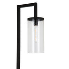 Hudson&Canal - Lampadaire Malva de 171 cm de haut avec abat-jour en verre - Bronze noirci/grainé-Associé à un abat-jour en verre cylindrique à graines