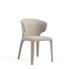 Manhattan Comfort Conrad 20.47" Mid-Century Modern Woven Tweed Upholstered Dining Chair - Wheat - Set of 2-Standard 4-Leg Base