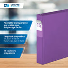 Davis Group Super économie, Reliure à anneaux en “D” inclinés 1.5 po, paquet de 6 – Violet-Anneau En D, Non Verrouillable