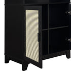 Manhattan Comfort Sheridan 31.49" Mid-Century Modern Bookcase Cabinet - Black - Set of 2-Solid Wood Vertical Handle with Painted Finish