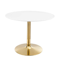 Modway Verne 40" Dining Table - Gold White-Modern Dining Table