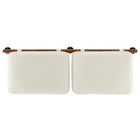 Modway Anela Wall-Mounted Chenille Upholstered Full Headboard - Cream Walnut-Assembly Required