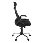 Monarch Specialties 7268 High-Back Executive Office Chair - Black Mesh/Chrome-360-degree swivel seat and 5-star chrome metal base with hooded casters offer mobility, while an adjustable height mechanism with tilt-back/lock-in control allows the chair to be optimized to your comfort level.