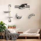 PawHut Cat Wall Shelf with Scratching Post, Play Balls, Platforms and Hammock-Made of a particleboard structure ensures stability 