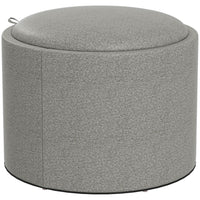 HOMCOM Round Tray Top Coffee Table with Storage and Upholstery - Grey-Removable tray lid with groove handles for convenience