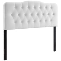 Modway Annabel Diamond Tufted Performance Velvet King Headboard - White-Luxurious King Headboard