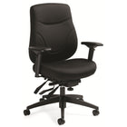 Staples - Fauteuil à basculements multiples à dossier moyen Newdale, Fusion en houille, noir-Fauteuil à basculements multiples à dossier moyen