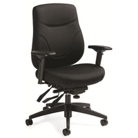 Staples - Fauteuil à basculements multiples à dossier moyen Newdale, Fusion en houille, noir-Fauteuil à basculements multiples à dossier moyen