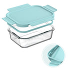 Bentgo - Ensemble de contenants alimentaires étanches en verre, 8 pièces - Bleu clair-Le système d'étanchéité intelligent comprend 4 clips de verrouillage et un joint étanche à 360 degrés qui garantit l'absence de déversements accidentels