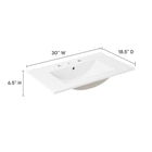 Modway Cayman 30" Bathroom Sink - White-Ceramic Construction