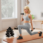 Soozier 100 lb Hex Dumbbell Weight Set with Vertical Rack-Cast iron ensures lifetime durability and robust use