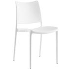 Modway Hipster Dining Side Chair - White - 4 Pack-Non-marking plastic foot glides