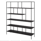 Hudson&Canal - Bibliothèque Whitmore 72"H - Bronze noirci-Le dessus a une capacité de poids de 30 lb, les étagères du milieu peuvent supporter 40 lb chacune, l'étagère inférieure peut supporter 50 lb