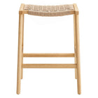 Modway - Saoirse Tabouret de comptoir en corde tissée en bois - Naturel naturel - Ensemble de 2-8