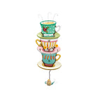 Enesco Allen Designs Spot of Tea Stacked Cups Sculpted Pendulum Wall Clock-From the Allen Designs collection, created by Michelle Allen