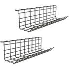 ShoppingAll Under Desk Cable Management Organizer Sturdy Metal Cable Tray - Black - 2 Pack-WIDE & SPACIOUS RACK: Wide storing space provides a piece of mind keeping your cables and power strips out of your sight. Get the messy wires under your table out of the way and boost your performance in a clean workstation.