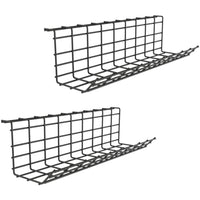 ShoppingAll - Organiseur de gestion de câbles sous le bureau - Plateau de câbles en métal robuste - Noir - Paquet de 2-PLATEAU LARGE ET SPACIEUX: L’espace de rangement large offre une tranquillité d’esprit en gardant vos câbles et multiprises hors de vue. Dégagez les fils en désordre sous votre table et améliorez votre efficacité avec un espace de travail bien organisé.