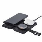 UAG - Chargeur de Voyage 3 en 1, Noir/Gris-Recharge multi-appareils. Espaces dédiés pour recharger votre iPhone, vos AirPods et votre Apple Watch – rechargez facilement tous vos appareils en un seul endroit centralisé