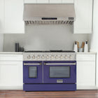 Kucht 48" KDF Series Pro Style Propane Ready Dual Fuel Range - Stainless Steel/Blue-Liquid propane ready