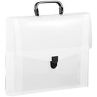 JAM Paper Plastic Portfolio Briefcase with Handles - 12 x 9 1/2 x 1 1/2 - Clear-This simple, reliable case is the perfect way to carry all your files, paperwork, notebooks, and art projects