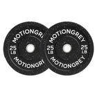 MotionGrey Premium Weight Plates - Olympic Barbell Plates for Weightlifting - 25 lb - Black - Set of 2-Durable Rubber-Coated Plates: Thick rubber exterior reduces noise, protects floors, and ensures long-lasting performance for home workouts