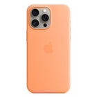 Apple - Étui en silicone avec MagSafe pour iPhone 15 Pro Max - Sorbet orange-La finition soyeuse et douce au toucher de l'extérieur en silicone est agréable au toucher