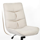 Homy Casa Relax Ergonomic Office Chair with Chenille Fabric - Ivory Beige-Ideal for long hours of work or study with secure, non-slip seating