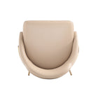 Manhattan Comfort Gracie 22" Modern Leatherette Upholstered Barstool - Tan and Gold-22" L x 22" W x 41.1" H