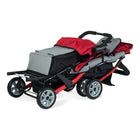 Gaggle Compass Trio Triple Tandem Stroller - Red-Front seats recline 0-30 degrees, rear seat 15-50 degrees