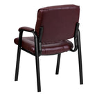 Flash Furniture Leather Executive Side Reception Chair with Black Metal Frame - Burgundy-Tufted Upholstered Seat and Back