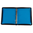 JAM Paper Plastic Zipper 1.5" 3-Ring Binder - Blue-Zip closure goes around the binder to help keep all of your documents and papers extra secure