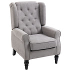 HOMCOM - Fauteuil d’appoint en tissu avec accoudoirs roulés pour chambre - gris-Idéal pour le salon, la chambre, le bureau, la salle de réunion et plus encore 
